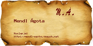 Mendl Ágota névjegykártya